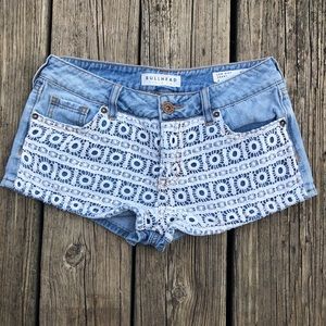 Bullhead Crochet Denim Shorts